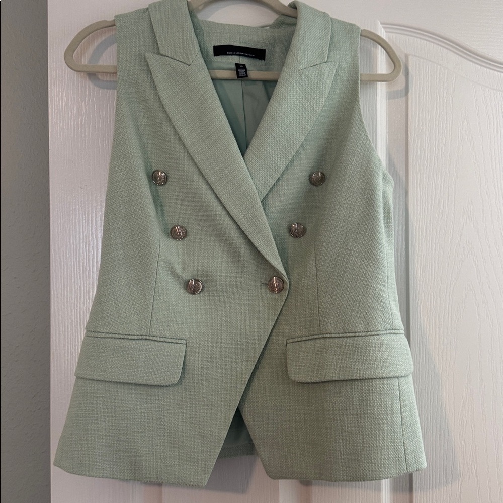 White House Black Market Light Green Vest